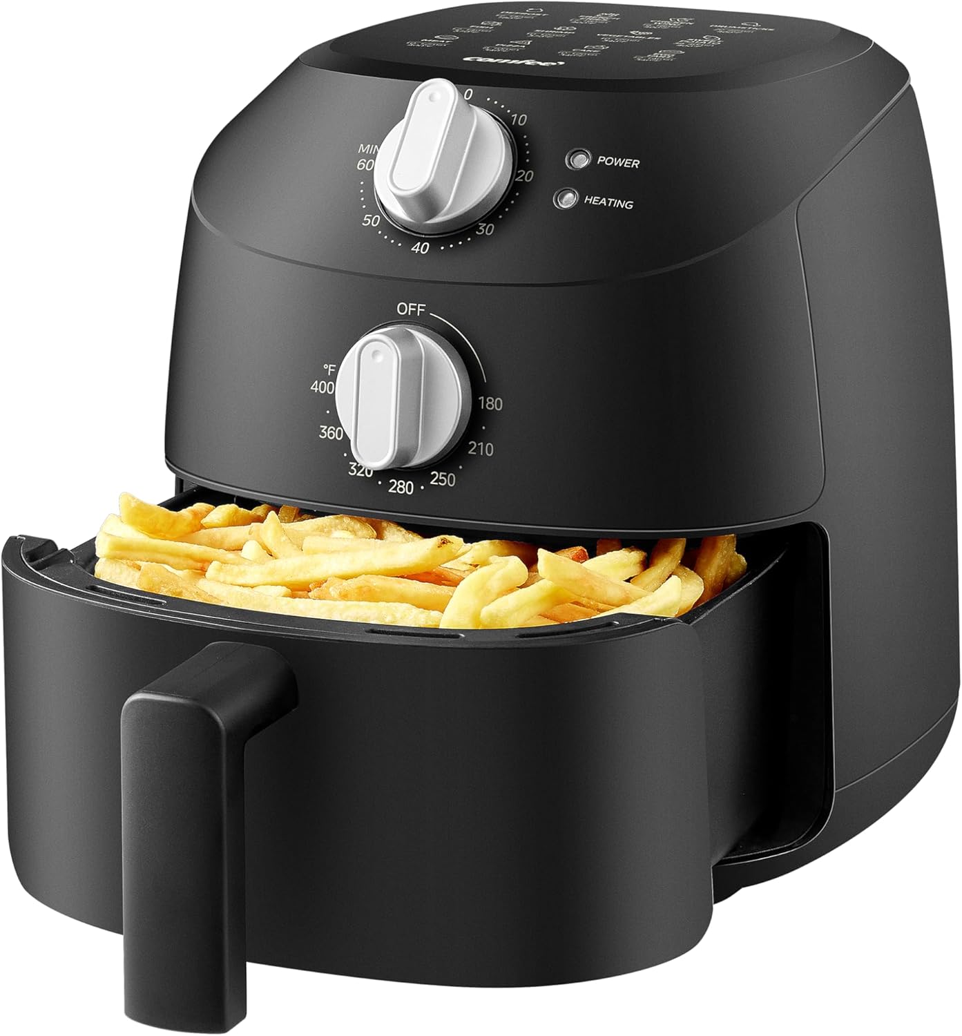 COMFEE' Compact 2.1 Quart Air Fryer with 12 Presets Menu Options, Adjustable Timer & Temperature Control 180-400 degrees F, Dishwasher-Safe Nonstick Fry Basket