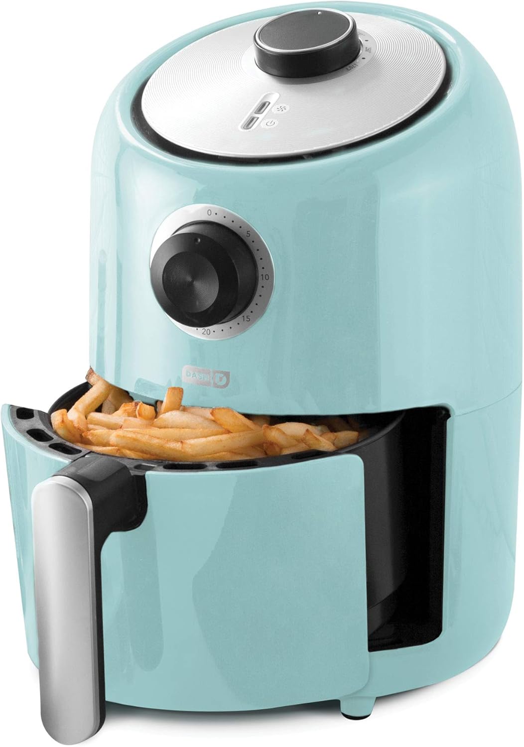 Dash Compact Air Fryer - Healthy Cooking with Auto Shut-Off Feature, Adjustable Temperature Control & Nonstick Fry Basket - Has AirCrisp® Technology - 2 Quart - Aqua