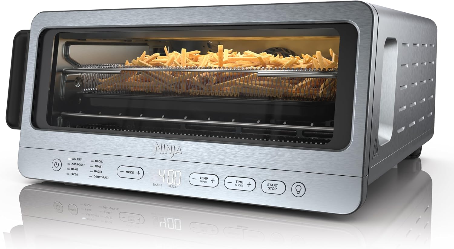 Ninja Air Fryer Toaster Oven Combo | 8-in-1 Functionality | Flip Up & Away for Storage Space | Air Fry Basket, Sheet Pan, Wire Rack & Removable Crumb Tray |1800 Watt | Stainless Steel | SP151