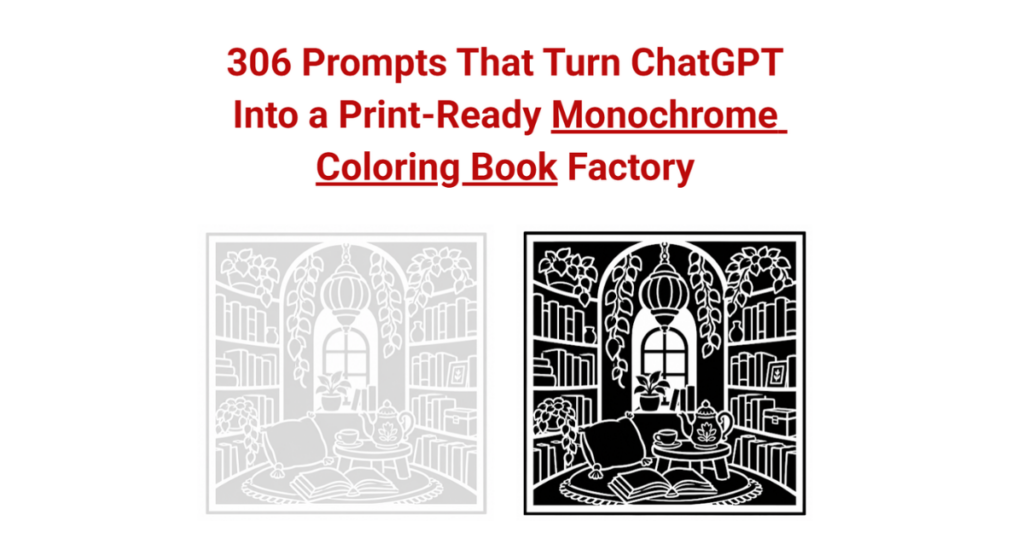 306 PROMPTS FOR MONOCHROME COLORING BOOKS Review