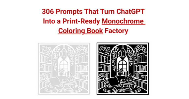 306 PROMPTS FOR MONOCHROME COLORING BOOKS Review