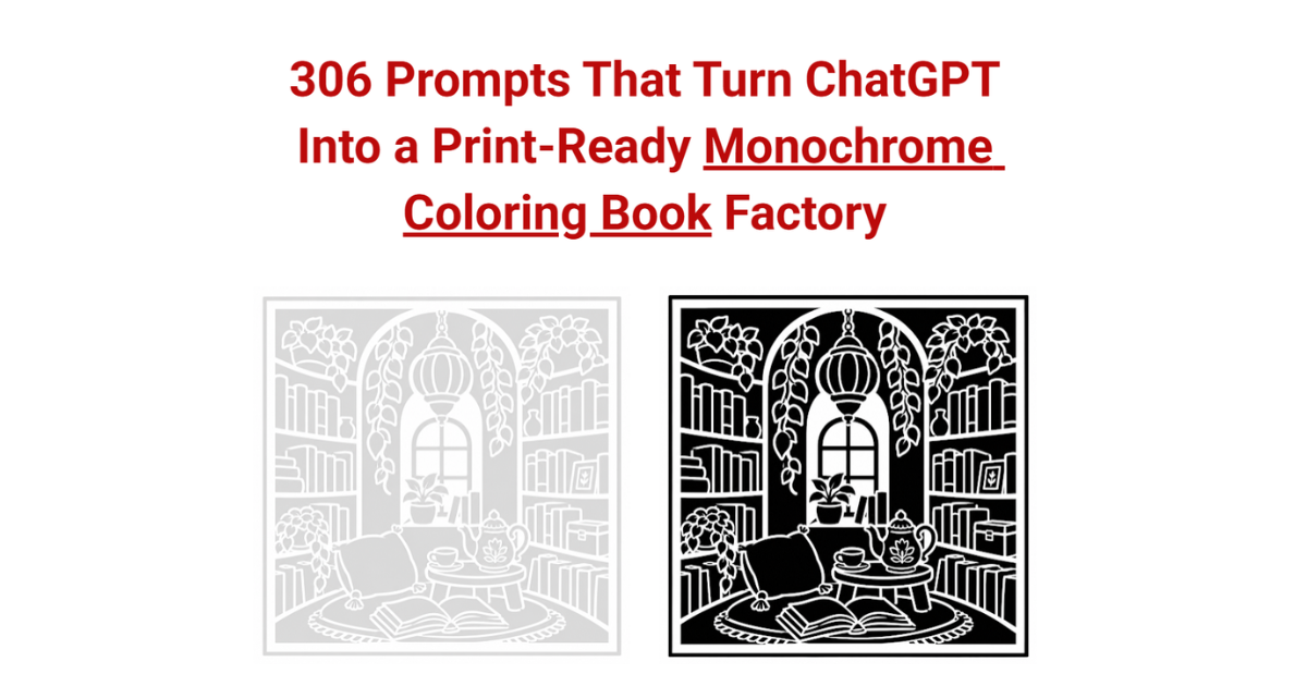 306 PROMPTS FOR MONOCHROME COLORING BOOKS Review