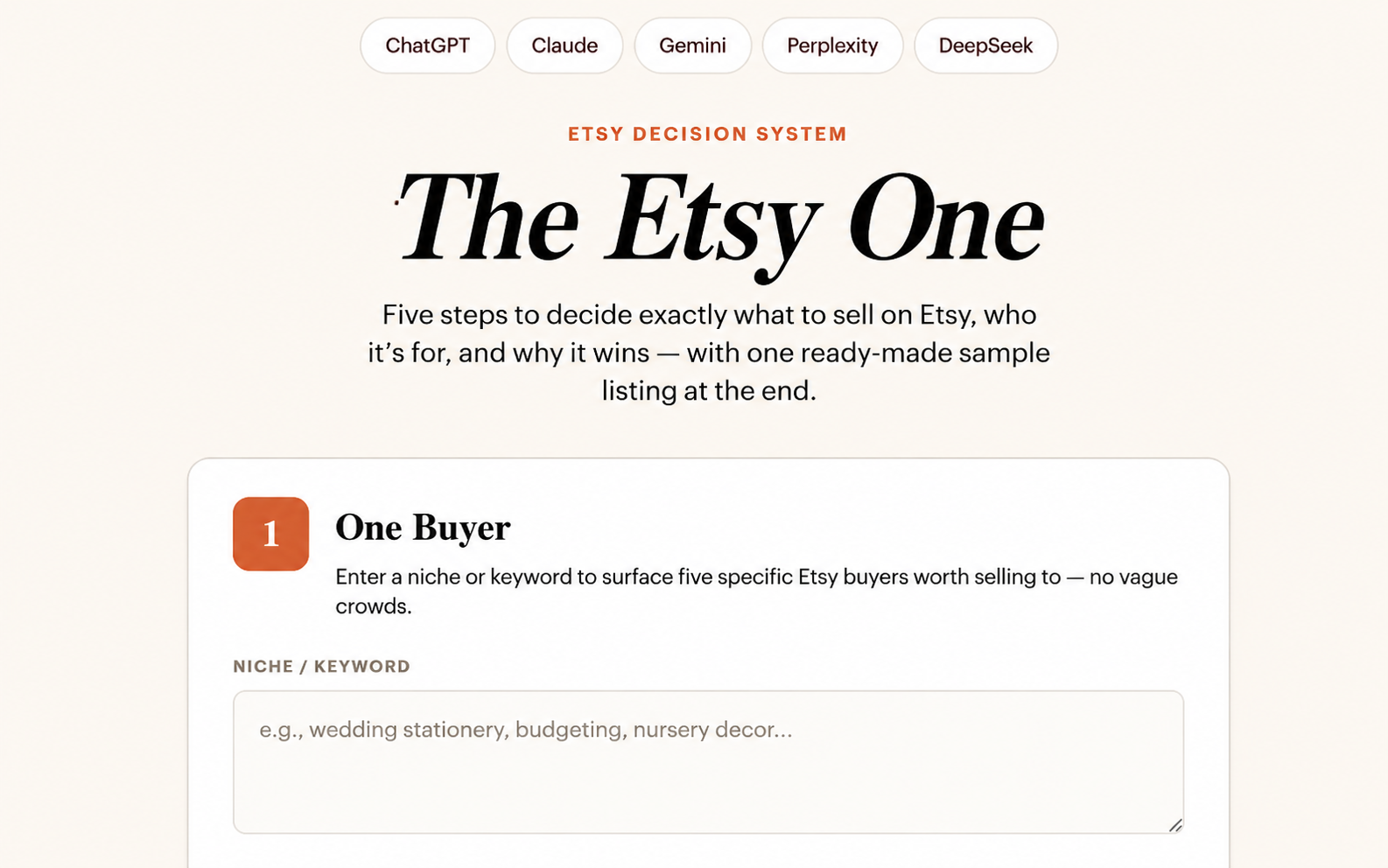 The Etsy One Preview