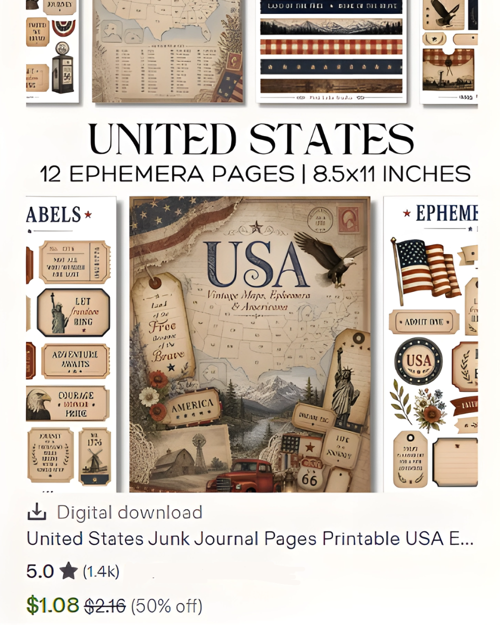 Printable ephemera marketplace example 4