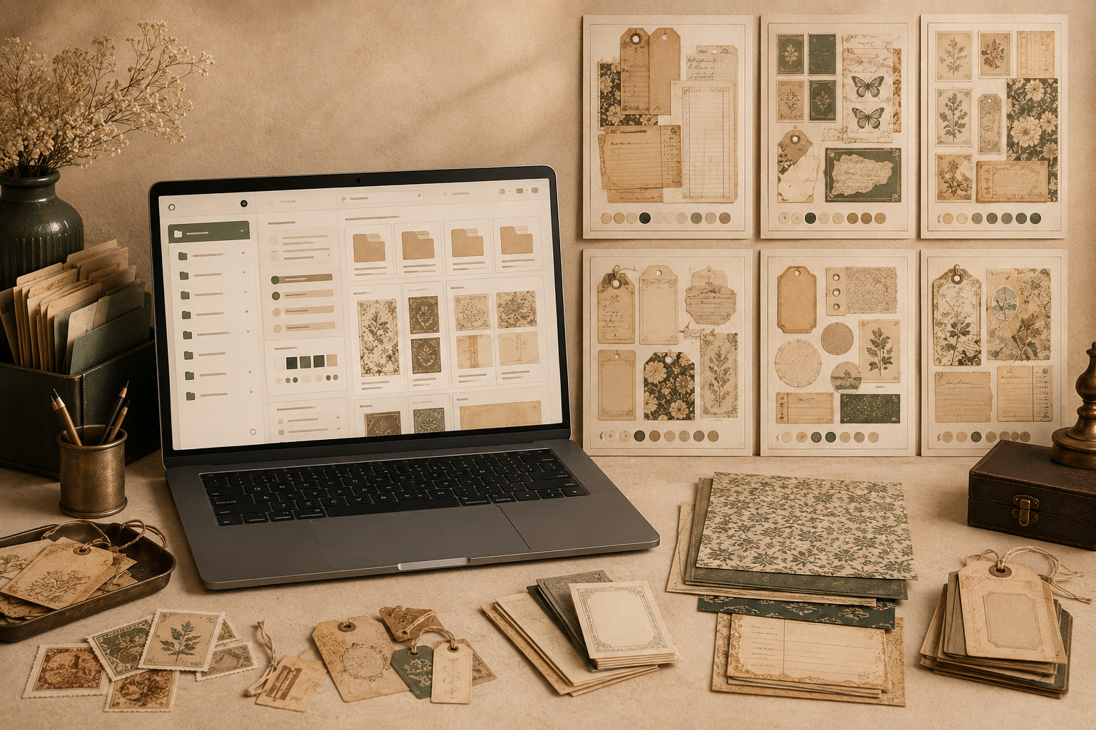 Using an organized prompt vault to create printable ephemera pages faster