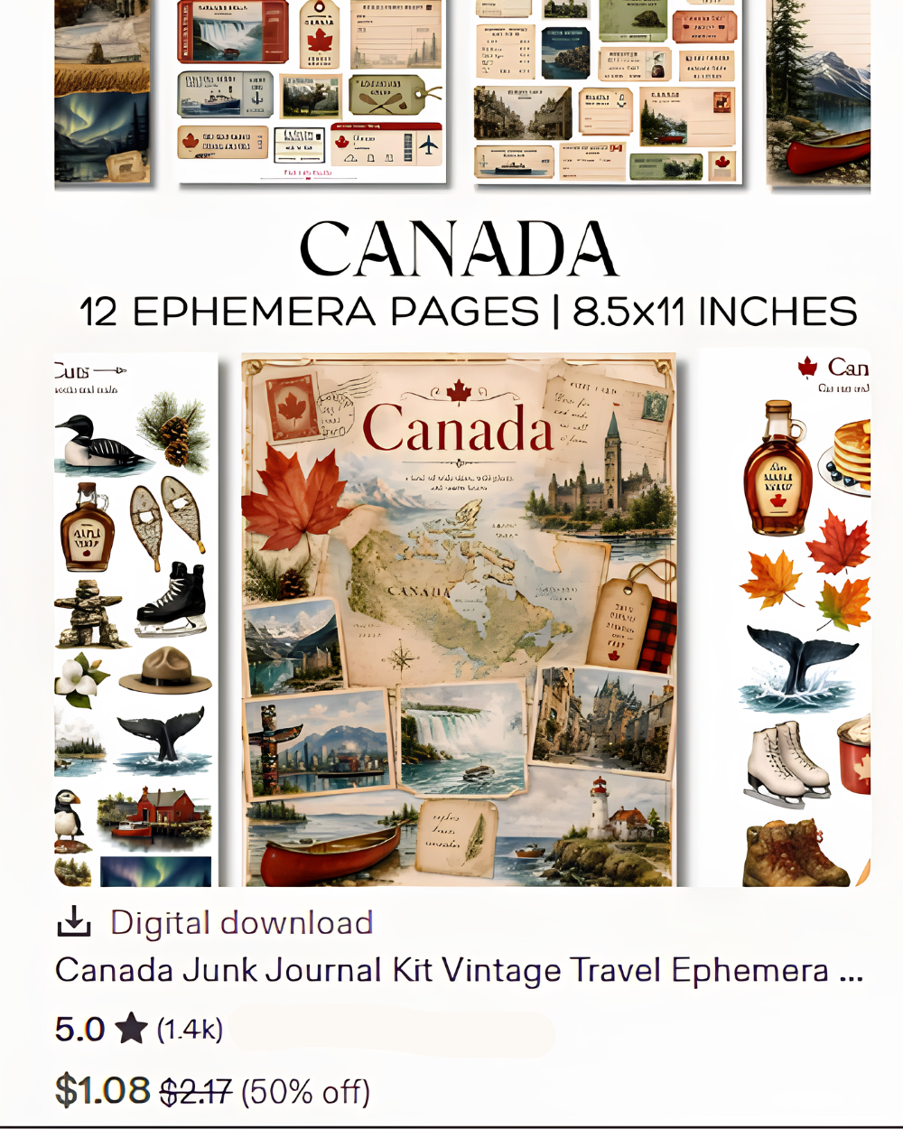 Printable ephemera marketplace example 1