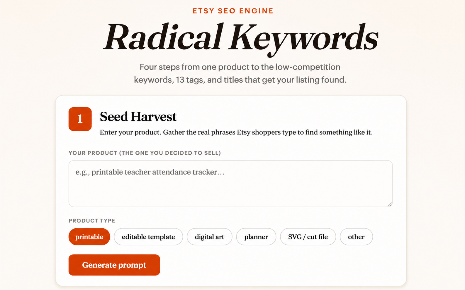Radical Keywords Preview