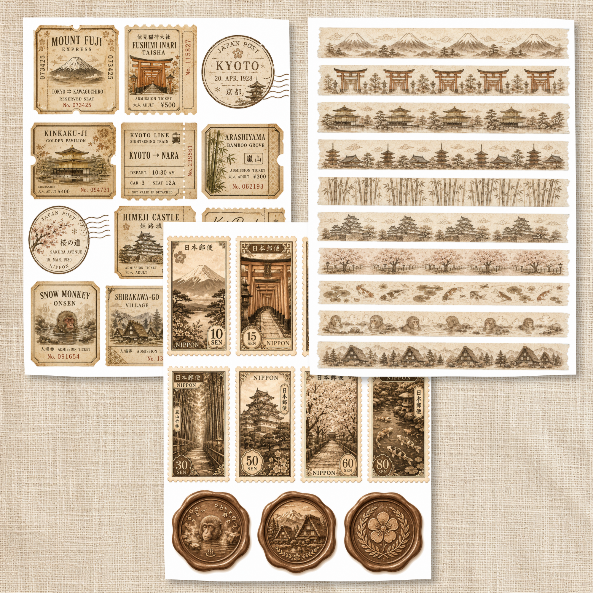 Japan ephemera tags and labels preview