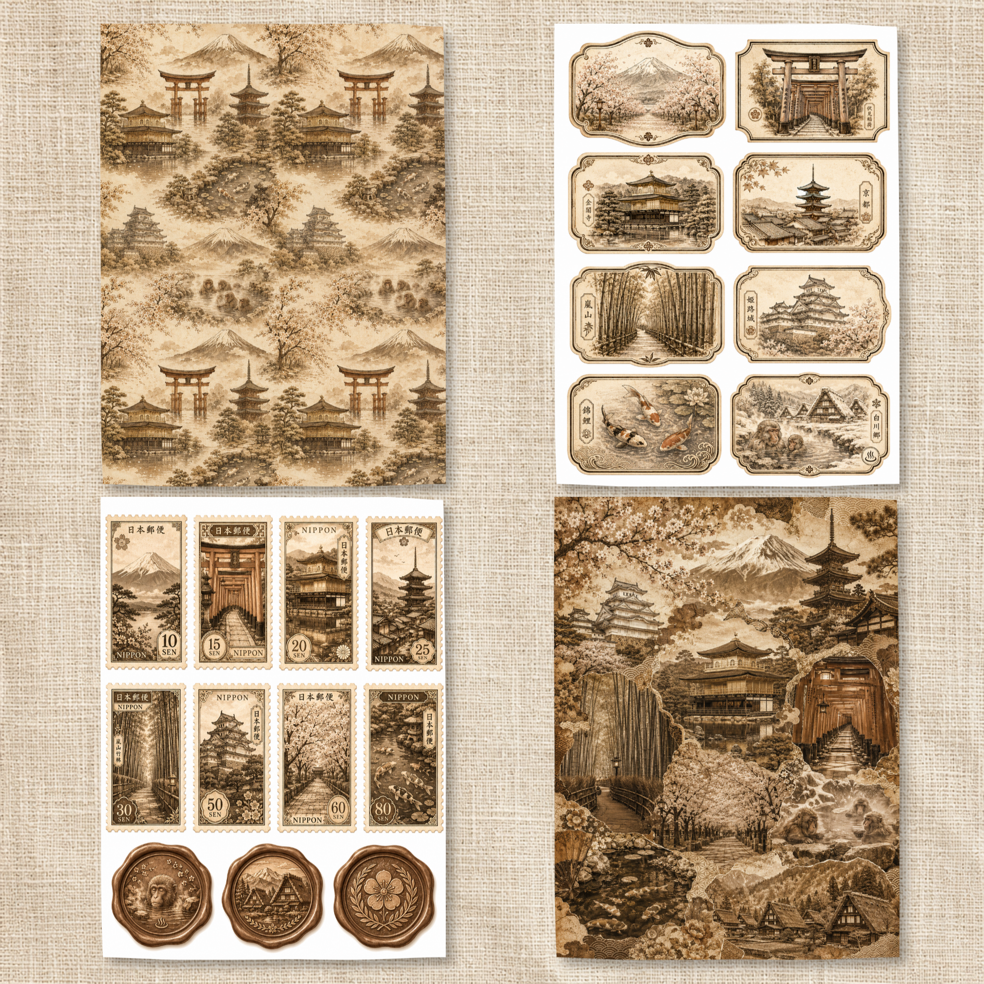 Japan ephemera bundle preview
