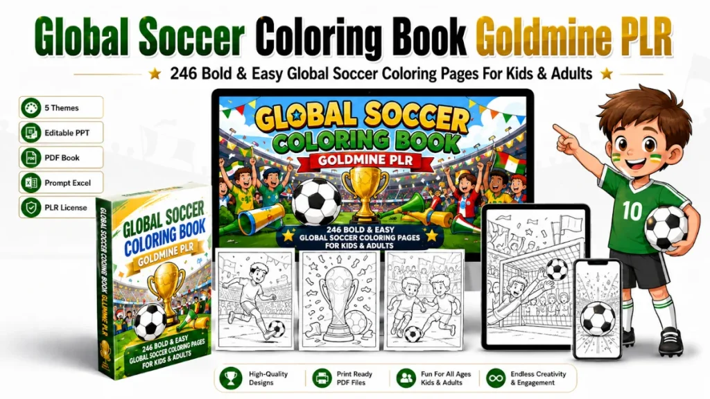 Global Soccer Coloring Book Goldmine PLR Review | A Done-For-You Football Niche Product Worth Knowing About