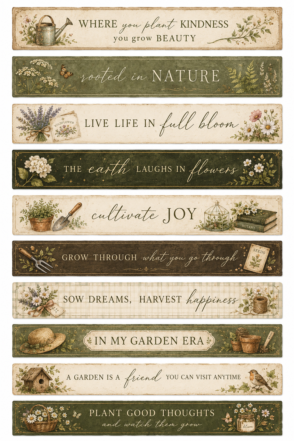 Gardener printable ephemera sample